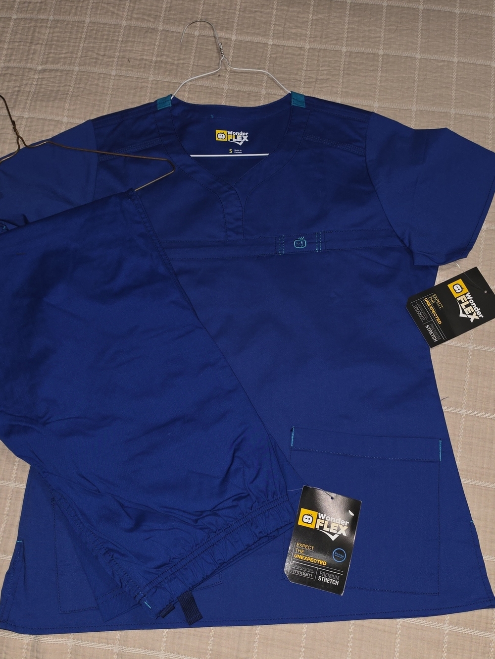 Women’s Royal Wonder Flex Blue Scrub Top - Professional Medical Shirt
